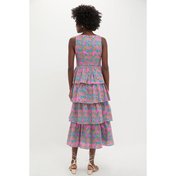 HYACINTH HOUSE Brilliant Pink Floral Bonnie Midi Dress Size S NWT - Picture 2 of 8